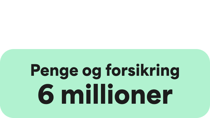 A Green icon showcasing a large Green circle and two smaller ones on the right hand side. The words Money and Insurance
6 Million are written in the centre.