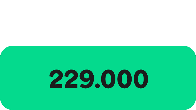 A Green icon showcasing a large Green circle and two smaller ones on either side, in a diagonal format. The words 229 thousand are written in the centre.