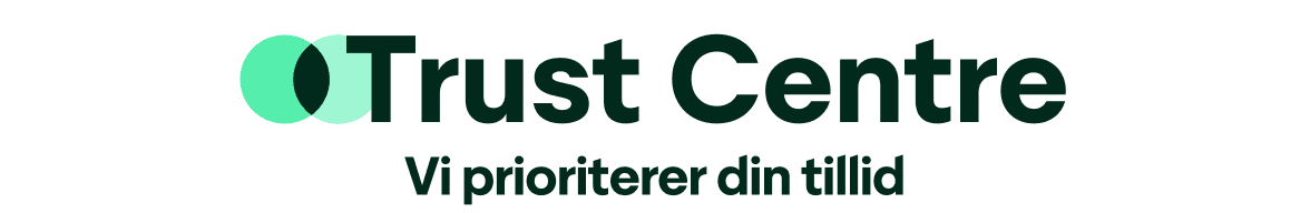 An image of two intertwining Green circles with Trust Centre written in a large font next to it. Beneath it is a smaller font that reads "Your trust is our priority"